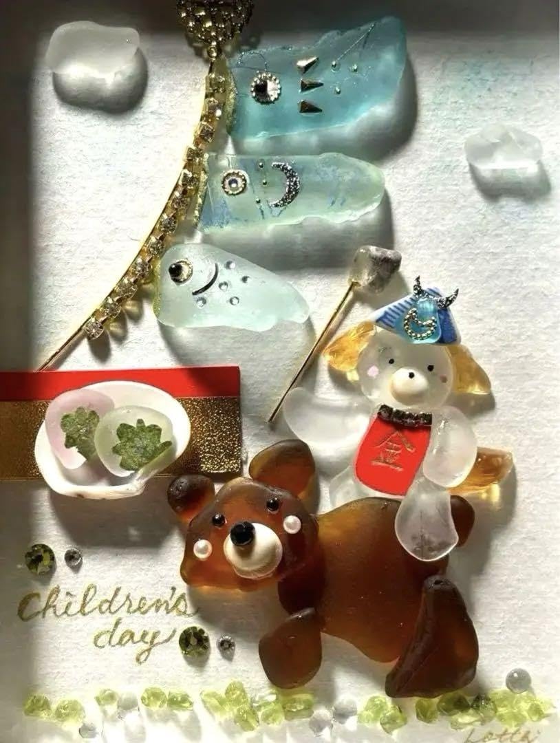 Amazon | シーグラスアート五月人形 端午の節句 鯉のぼり 飾り 金太郎