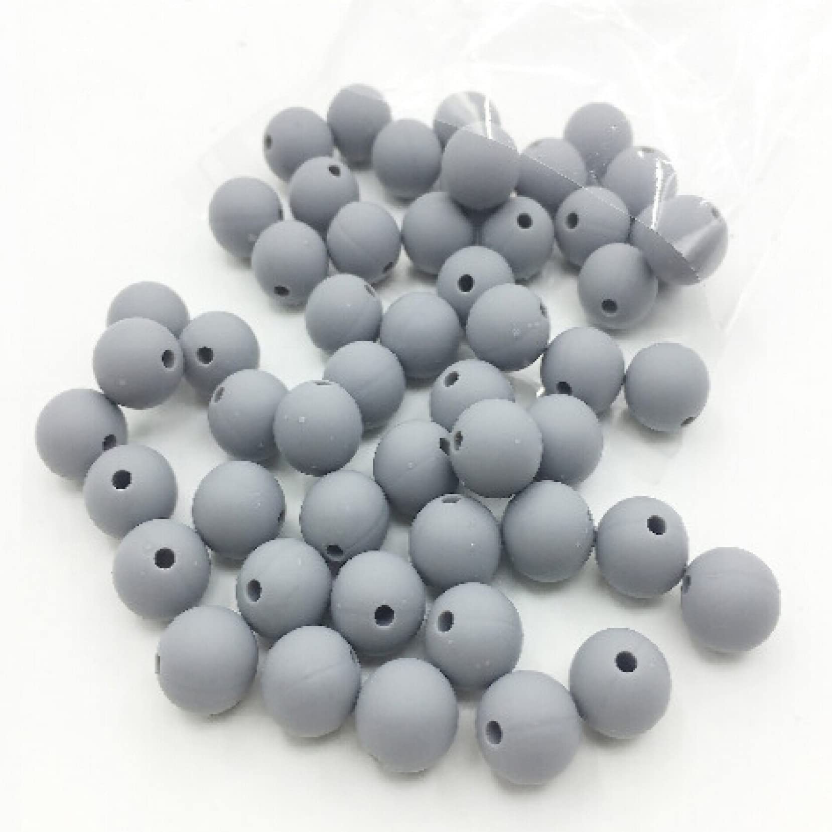 ASO-SLING10 Pieces 15mm Silicone Beads for Keychain Making Bead Bulk Assorted Round Shapes Rubber Beads for Jewelry DIY Mom Bracelets Kit