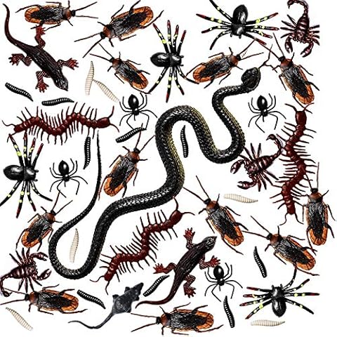 Neusky 160 Stücke Pflastik-Tierchen, Spinnen, Maden und Fliegen für Halloween Cover