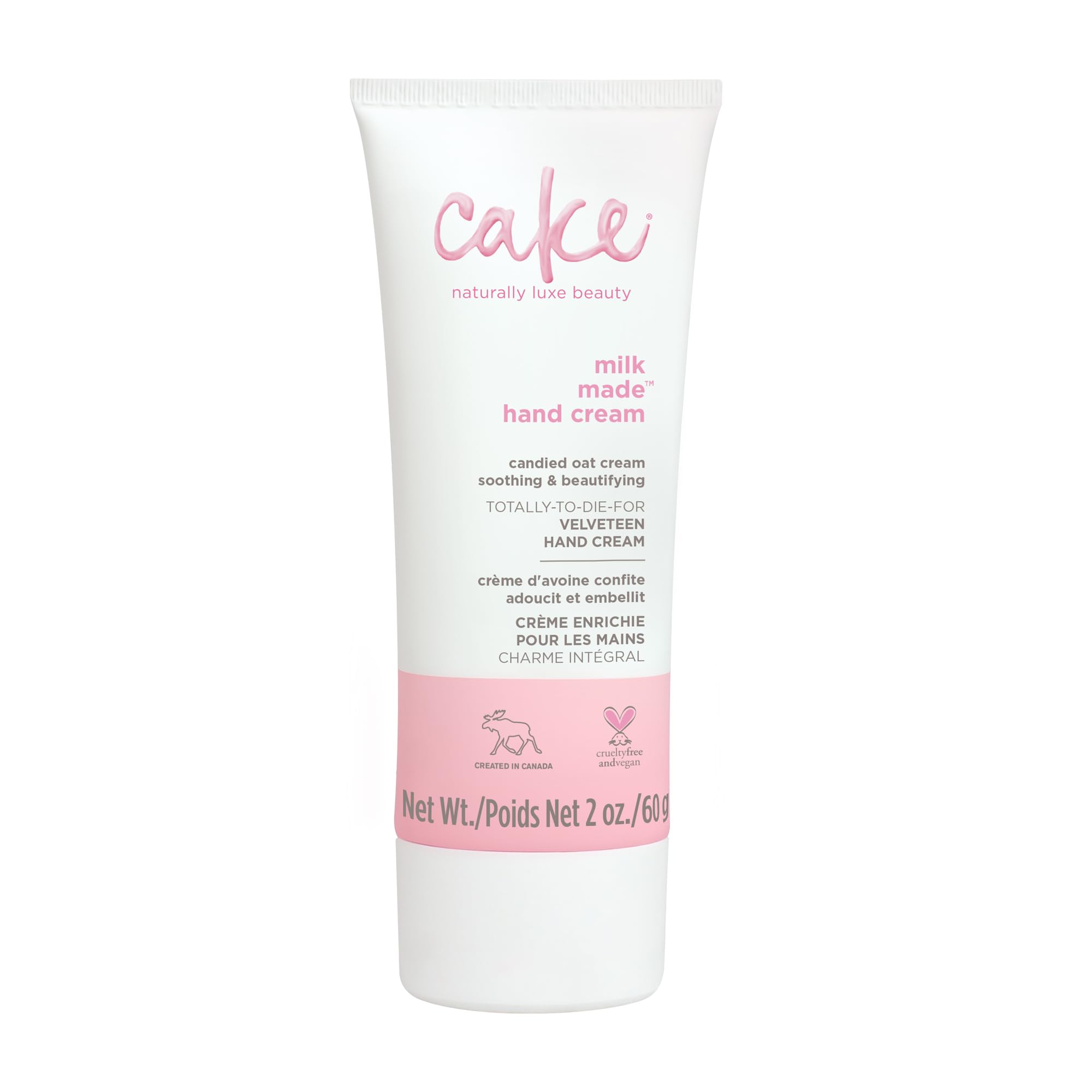 Cake Beauty Velveteen Hand Cream, Milk Made - Soothing, Lightweight Hand Cream - Oat Extract Concentrate, Marshmallow Root Extract & Shea Butter -