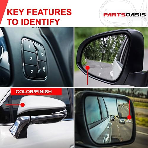 Miniatura 7 de MA1321207 Espejo lateral del pasajero compatible para Mazda CX-5 2015-2016 Power Manual plegable no calentado pintable con luz de señal sin BSD