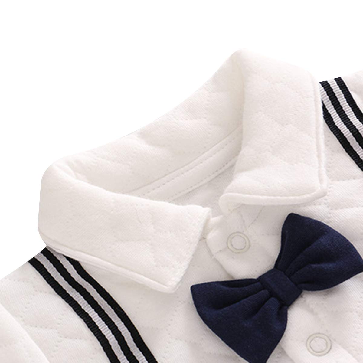 Famuka baby Junge Strampler Taufe Hochzeit Anzug Neugeborenen Somking (Winter-Blau, 9-12 Monate)