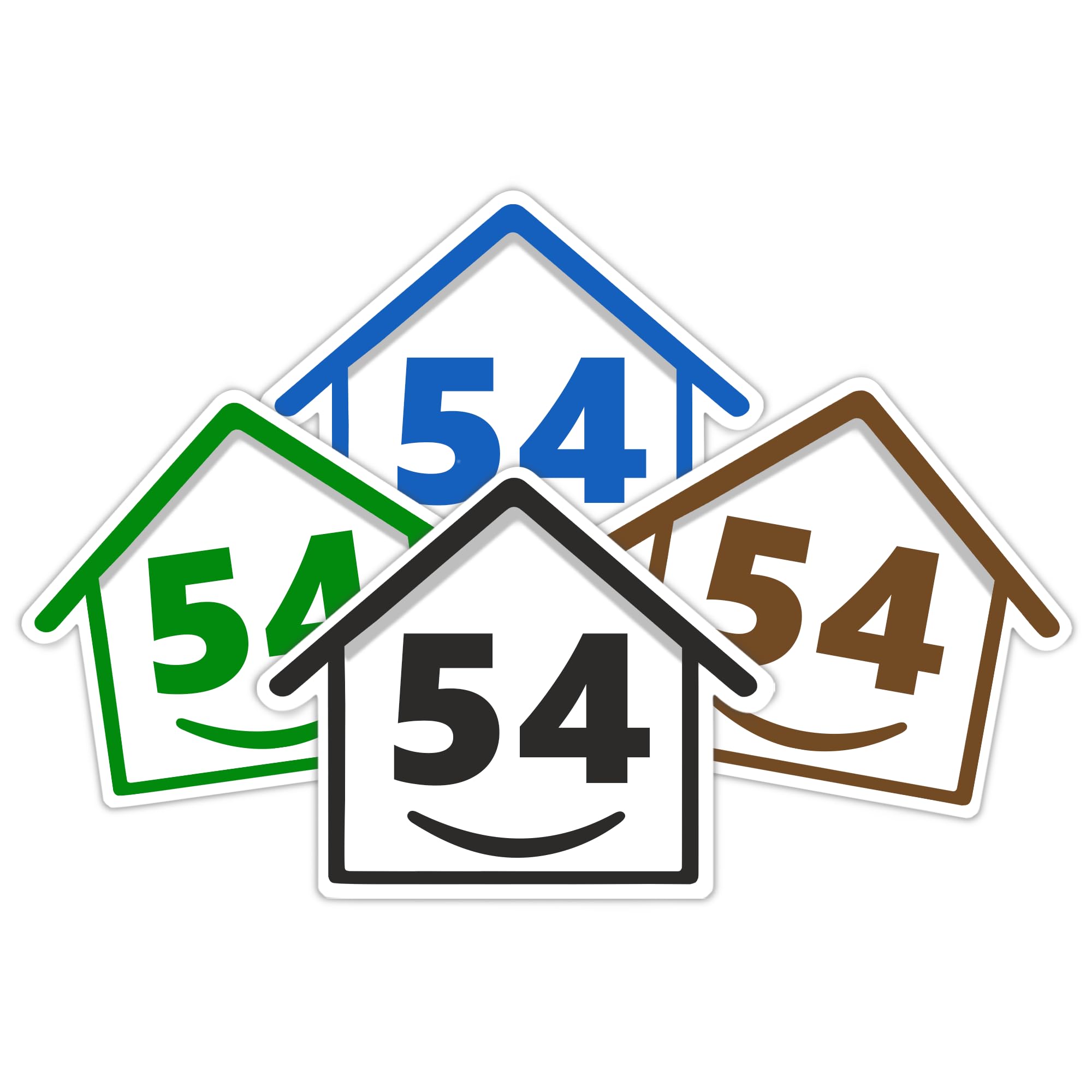 4 x Bin Numbers for Wheelie Bins, 1-99, 15cm ‘Happy House’ Colour Design Dustbin Stickers, Easy Application Stick On Number Stickers - Weatherproof Self Adhesive Vinyl – Blue, Black, Green, Brown (25) — view 29