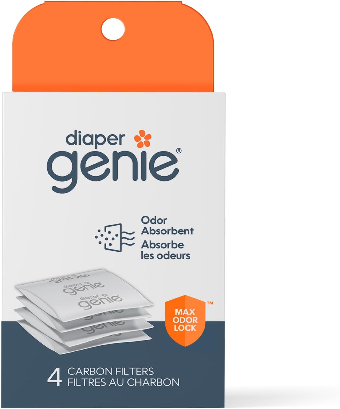 Diaper Genie Carbon Filter (4-Pack) | Diaper Pail Odor Eliminator & Deodorizer | Compatible with the Diaper Genie Complete and Expressions Pail