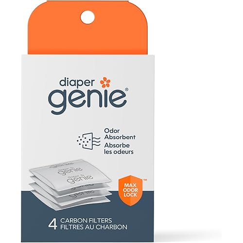 Diaper Genie Carbon Filter (4-Pack) | Diaper Pail Odor Eliminator & Deodorizer | Compatible with the Diaper Genie Complete and Expressions Pail