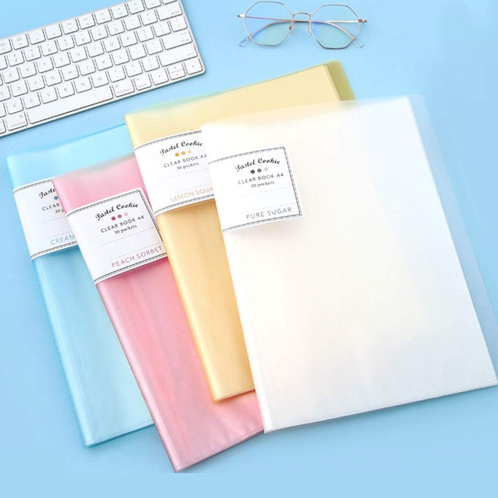Portafoglio in plastica A4, Libro di presentazione con protezione for fogli rilegati a 10 tasche, può contenere fino a 200 pagine di carta, organizer for documenti con protezione for fogli di libri tr