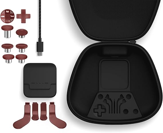 Complete Component Pack Gears of War Edition Replacement Parts Accessories Kit with Storage Case, Charging Dock, Cable, 6 Thumbsticks, 4 Paddles, 2 D-Pads for Xbox One Elite Series 2 Controller