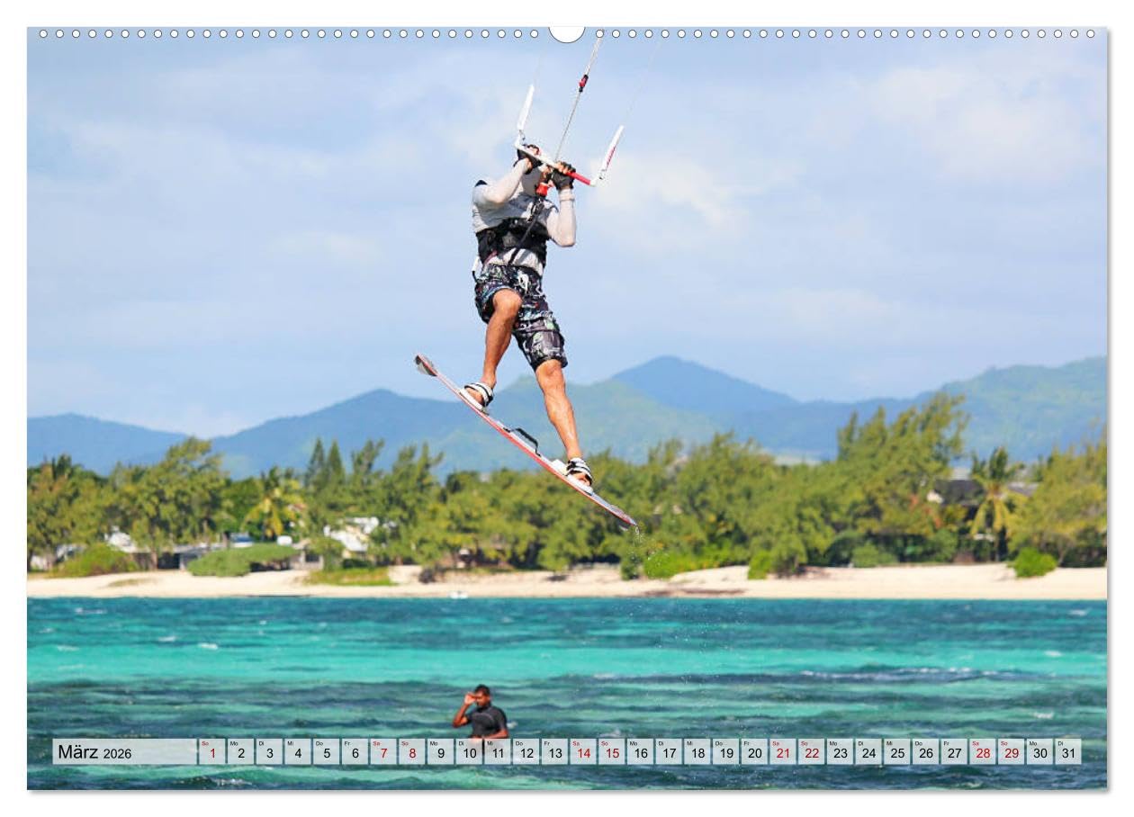 Kitesurfen - Action pur (hochwertiger Premium Wandkalender 2026 DIN A2 quer), Kunstdruck in Hochglanz: Spektakuläre Actionszenen, aufgenommen an traumhaften Surfspots (CALVENDO Sport)