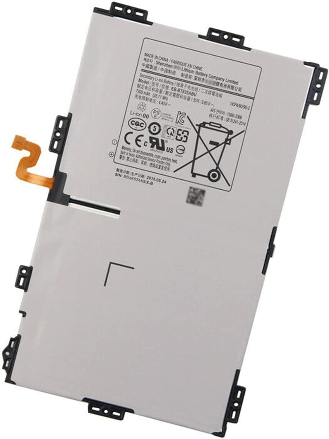 3,85 V 28,11 Wh/7300 mAh EB-BT835ABU Tablet Akku Ersatz kompatibel für Samsung Galaxy Tab S4 10,5 Zoll SM-T830 SM-T835 Serie