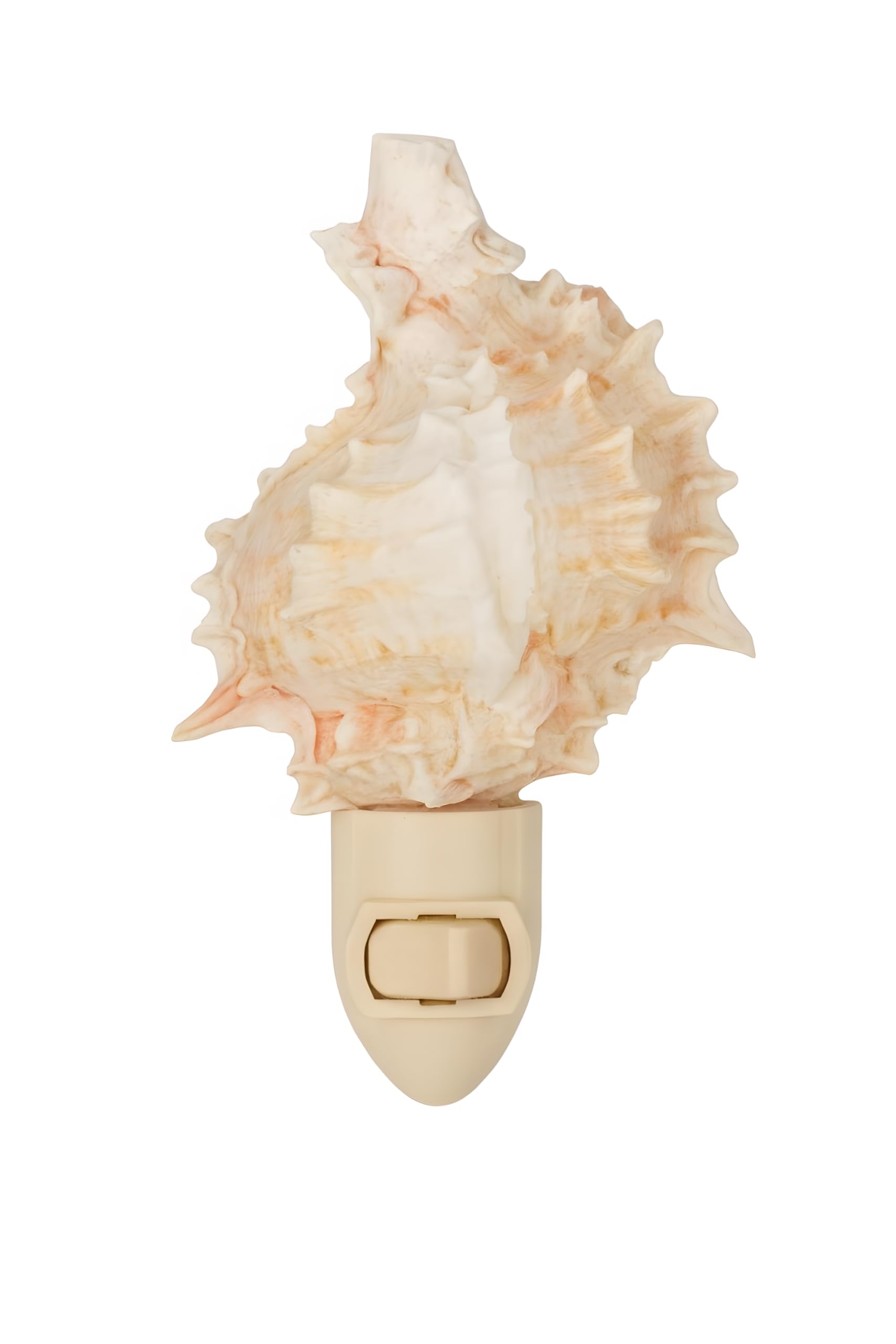 Nautical Crush Trading Seashell Night Light – Beach Night Light with Pink Murex – Shell Light for Bathroom – Sea Shell Lamp – Seashell Lamp Plug Into Wall
