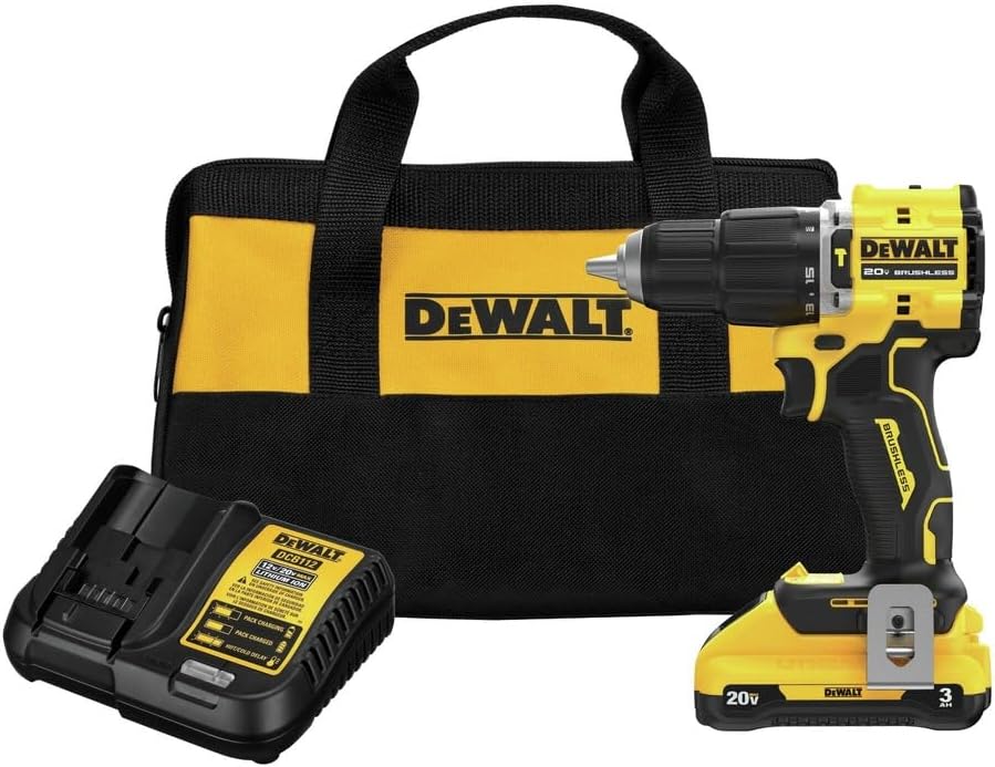 DEWALT DCD799L1R 20V MAX ATOMIC Lithium-Ion Brushless 1/2 in. Cordless Hammer Drill Kit (3 Ah) (Renewed)