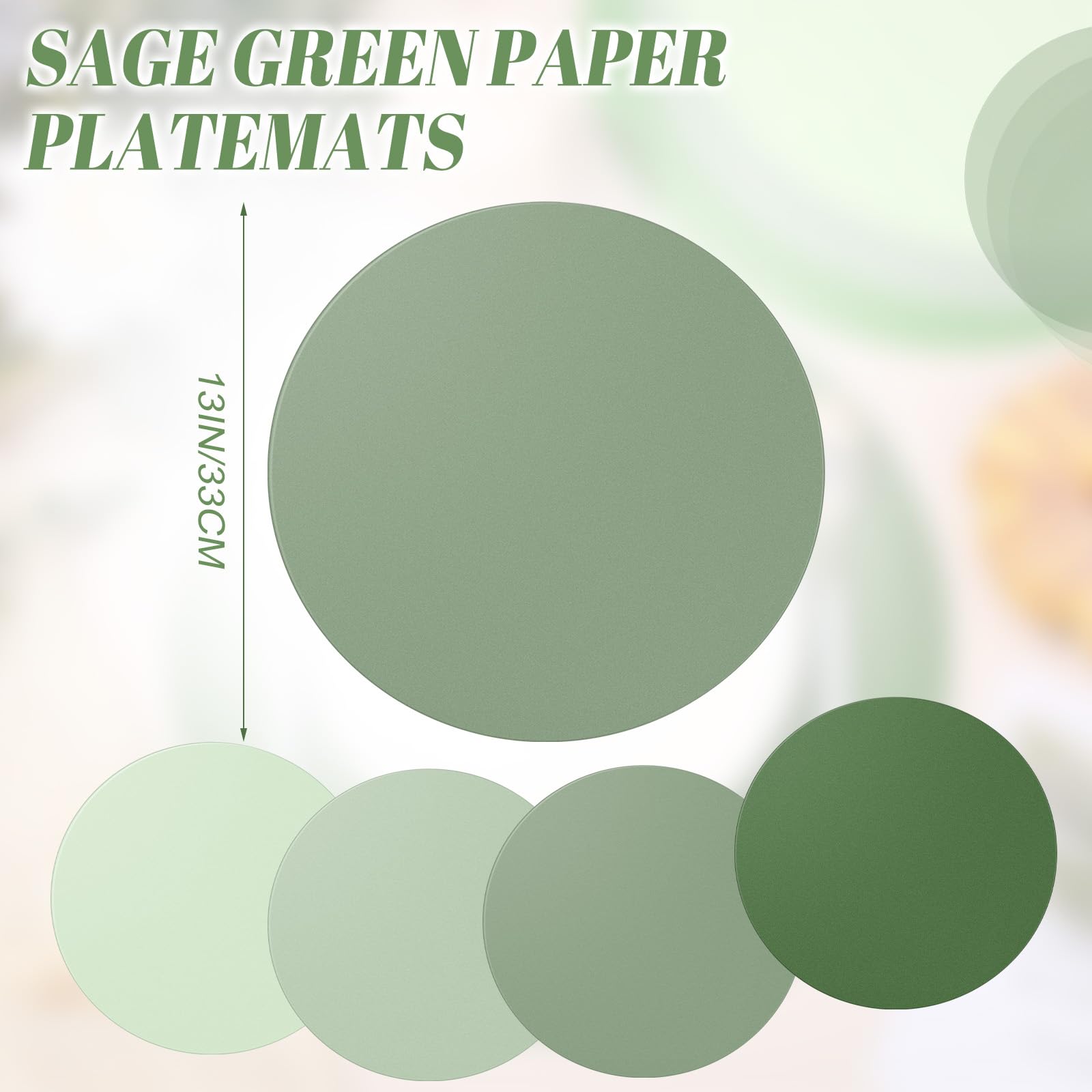 100 manteles individuales desechables de papel para mesa de comedor, vacaciones, bodas, banquetes, fiestas, decoración (rosa, 14 x 10 pulgadas) (verde, 13 pulgadas)
