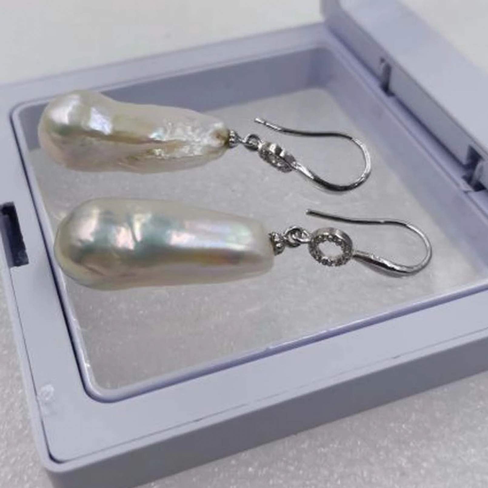 BAJIE Ohrring New Unique Jewelry 11 * 27Mm Big Pearl Ohrring Dangle Good Luster