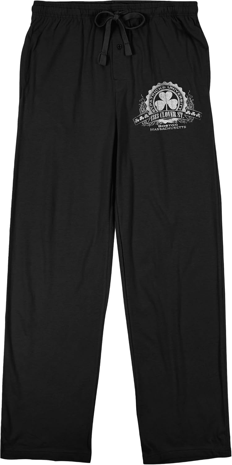 St. Patrick's University 1313 Clover St. Boston Massachusetts Men's Black Sleep Pajama Pants