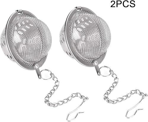 Miniatura 5 de Tea Ball, 2pcs 304 Stainless Steel Strainer Reusable Ultra Fine Mesh Tea Ball Infuser Strainers with Hook Kitchen Accessory