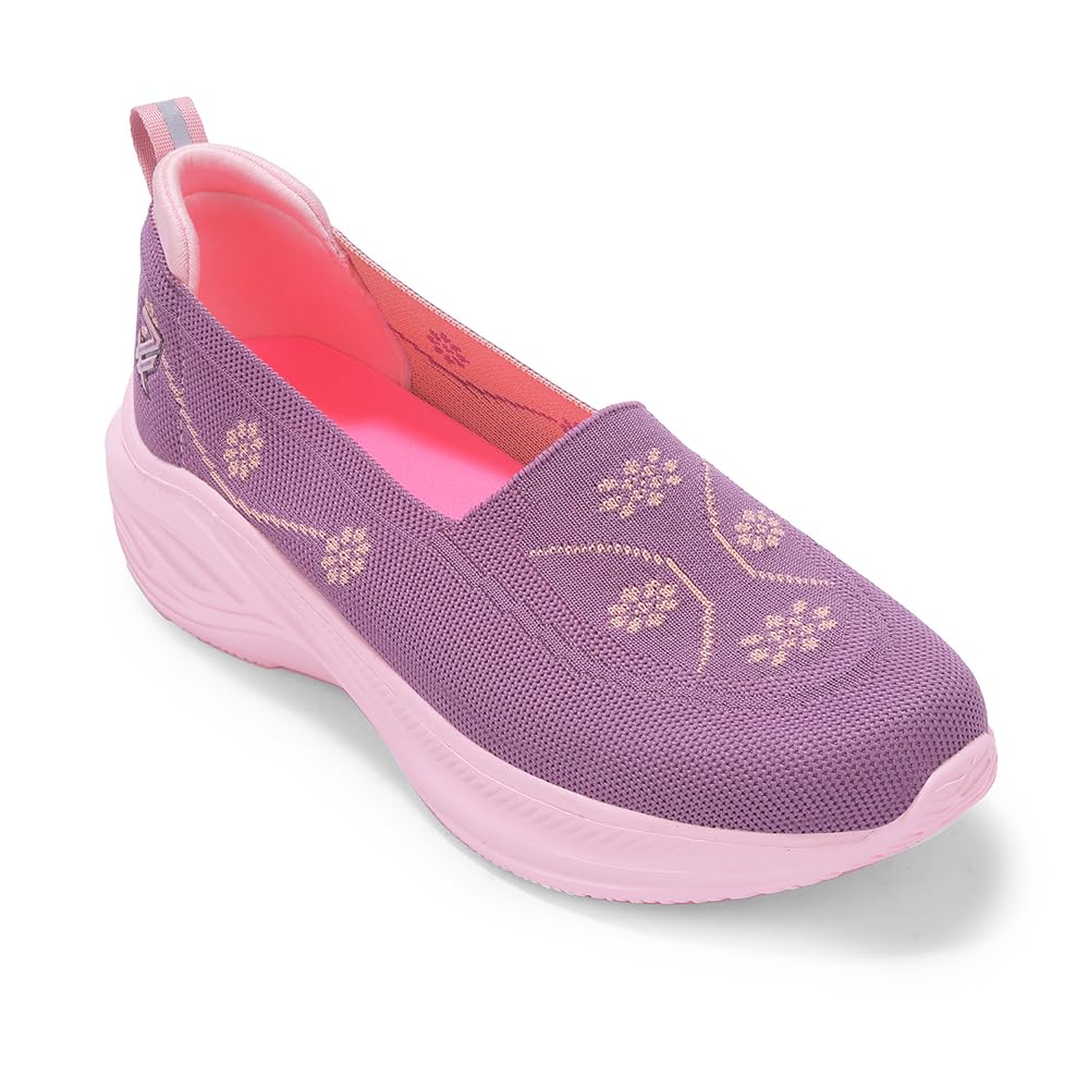 Liberty Leap7X GLOWSTAR-E – Sports Non Lacing Shoes – Women – Breathable Woven Walking Sneakers Peach and Navy Blue – EVA Sole – Memory Foam Insole – Lightweight Gym and Athletic Wear-image-37