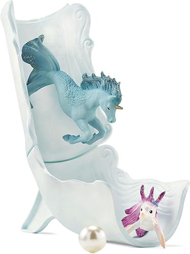 Miniatura 6 de Schleich bayala, regalos de unicornio para niñas y niños, juego de 18 piezas de torneo submarino mágico con juguetes de animales de sirena, a partir