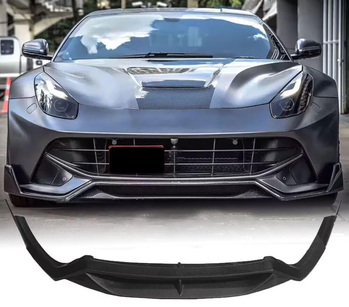 Coche Alerón Delantero para Ferrari F12 2012-2017 Berlinetta Coupe 2-Door Protector de Parachoques Delantero Spoilers Coche Alerón Labio Delantero.