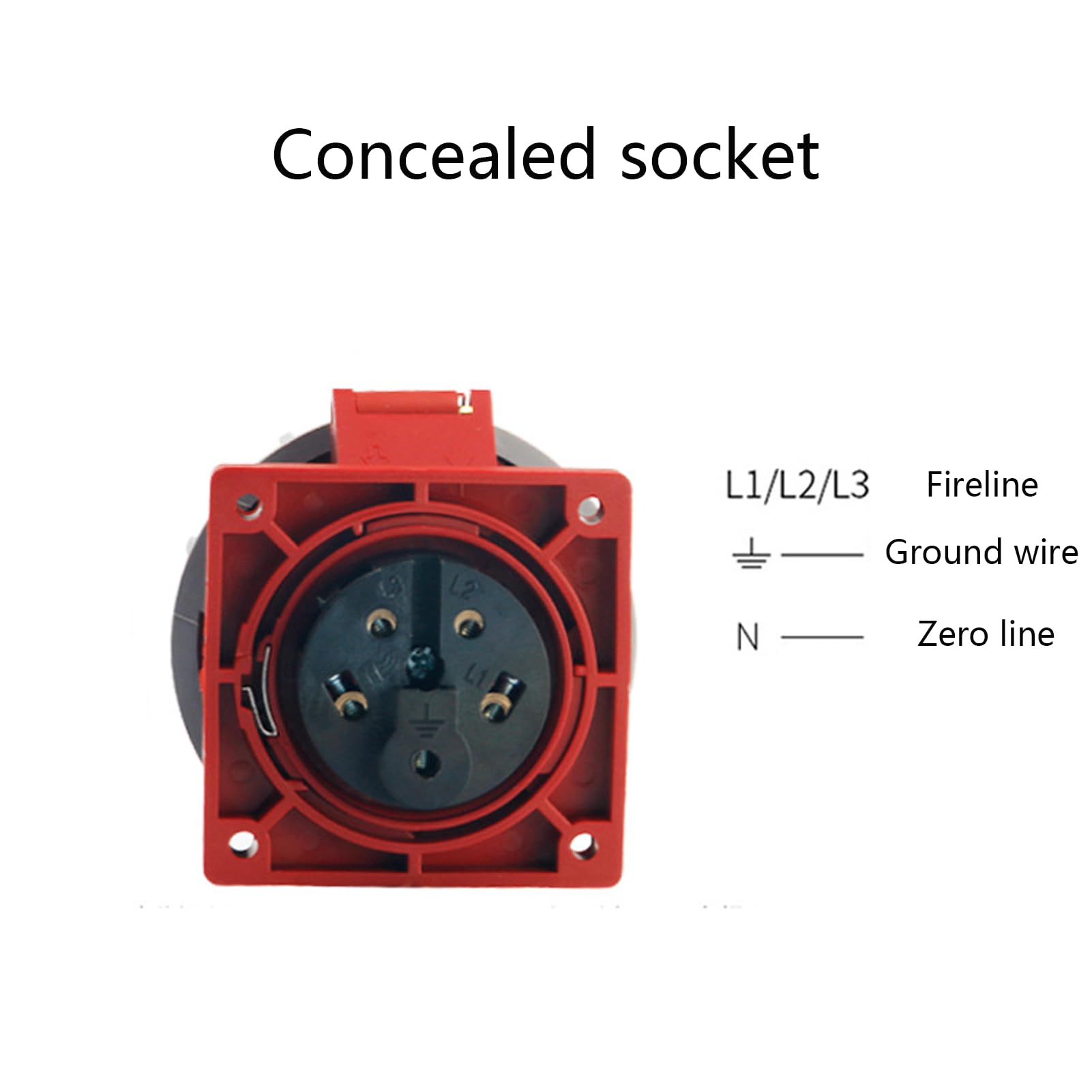 Connettore industriale impermeabile IEC 60309, connettore femmina impermeabile alimentazione 5Pin 125A 380V-415V 3P+E+N 6H IP67, presa nascosta industriale