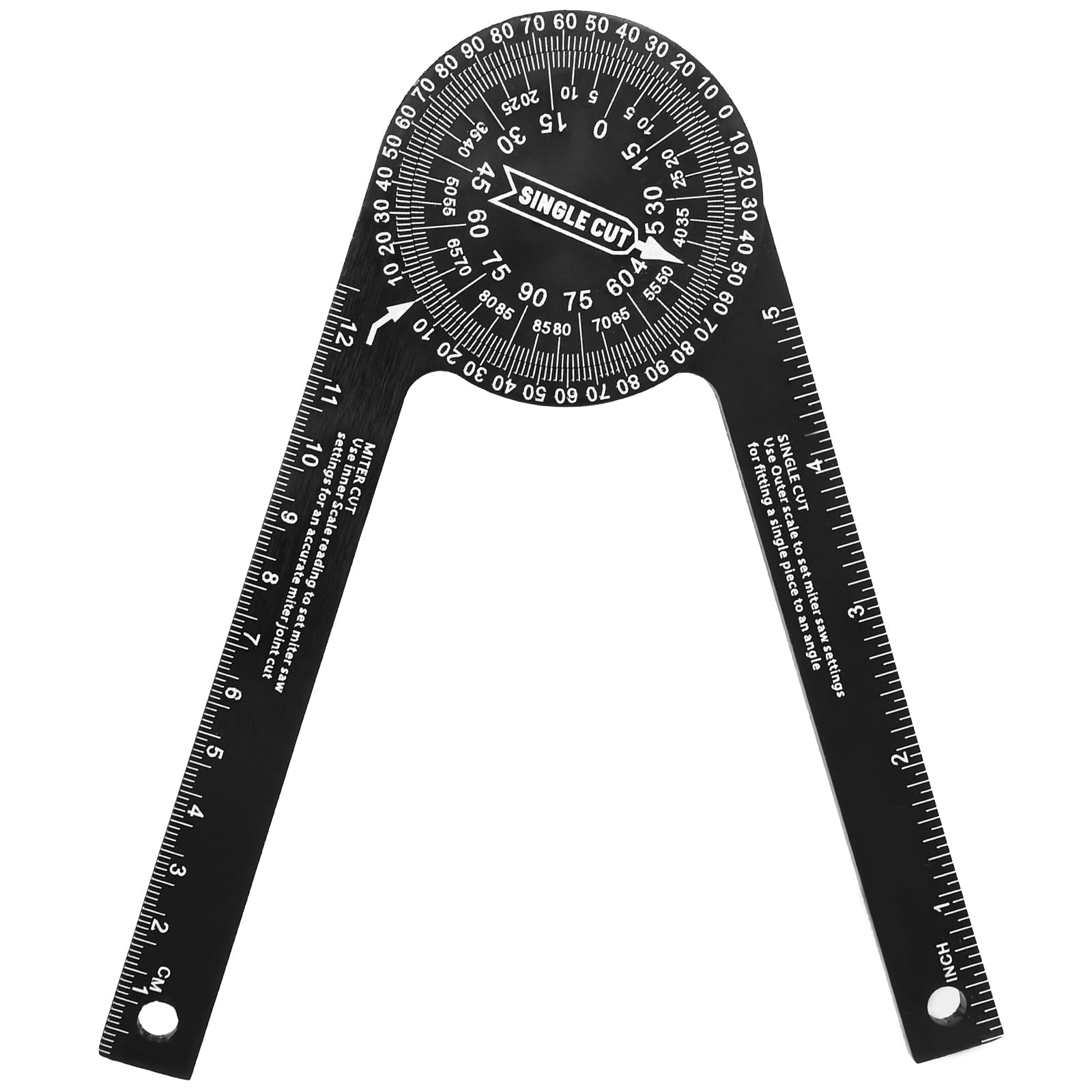 Sutowe Miter Saw Protractor Aluminum Alloy Angle Finder Tool 7 Inch Angle Protractor 360° Miter Gauge For Inside Outside Corner Skirting Woodworking Crown Molding Trimming
