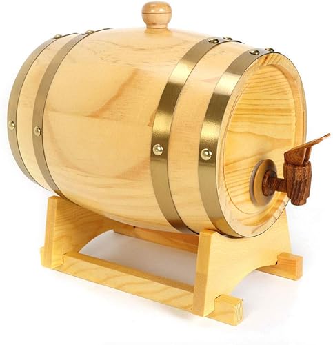 Miniatura 2 de Barriles grandes de roble envejecido, dispensador de barril de whisky, cubo de vino, sin fugas, para almacenamiento de vino, licores y whisky (con