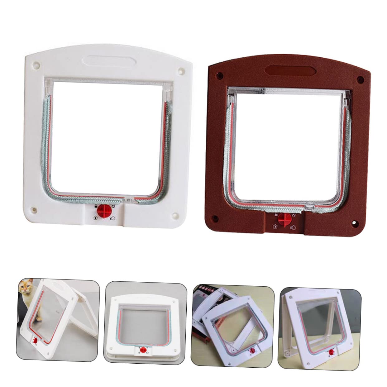 VICASKY 2pcs Cat Flap Door Pet Entry and Exit System for Indoor Use Easy Installation Weather Resistant Design Suitable for Doors
