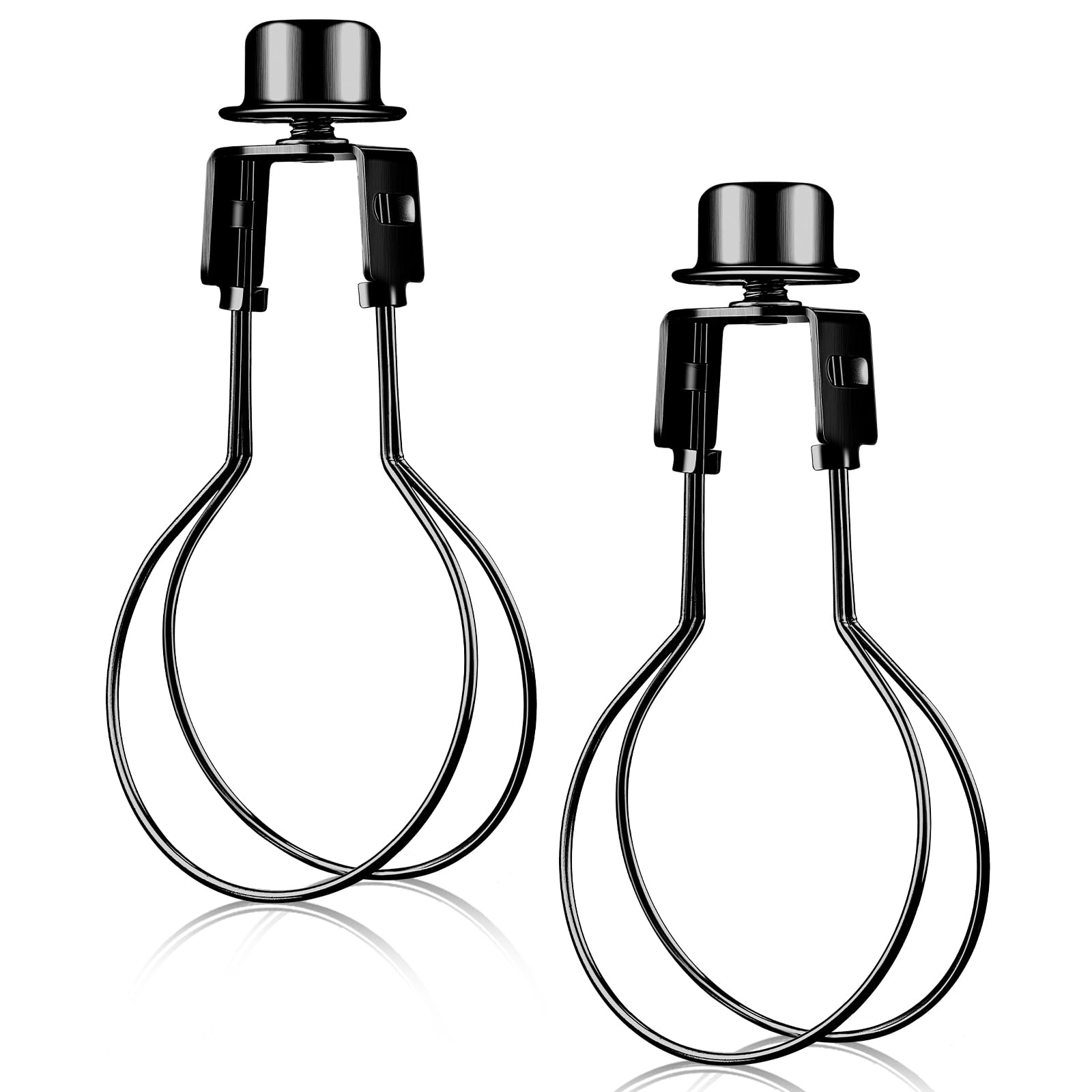 Honoson 2 Pcs Bulb Lamp Shade Light Bulb Clip Adapter Includes Finial and Lampshade Levellers for Replacement (Black)