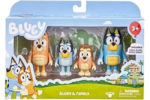 4 Figurines Pack Bluey and Family Bluey Bingo Chilli Bandit Toy