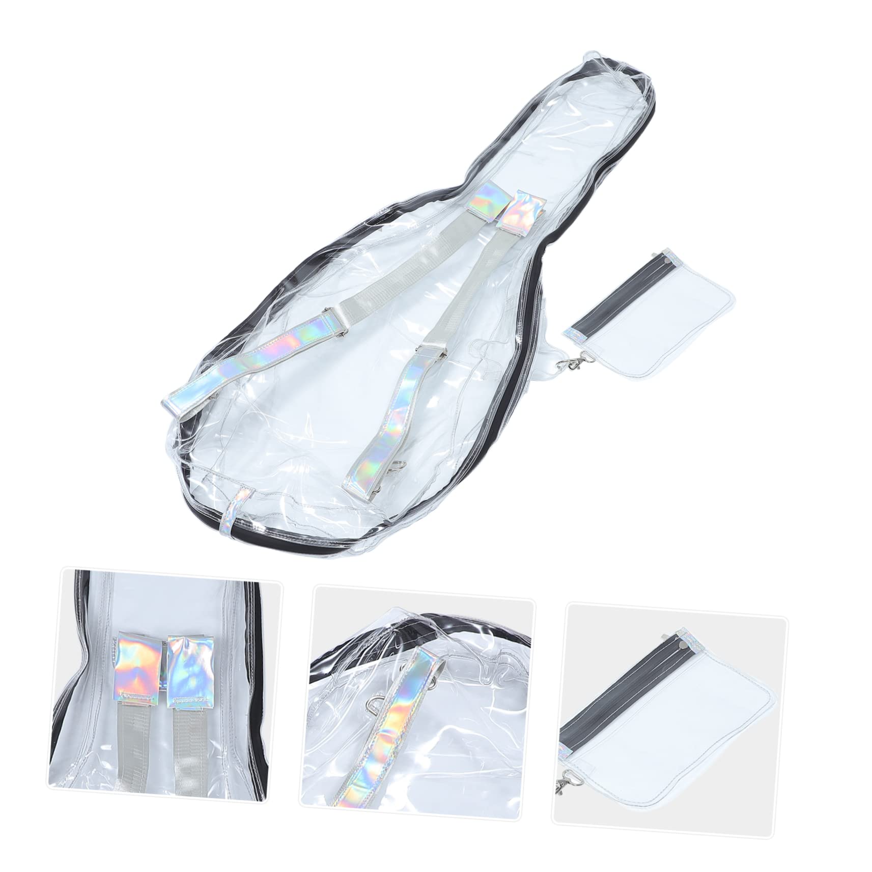 UPKOCH Borsa Trasparente per Chitarra Acustica, Zaino a Doppia Spalla in Pc, Leggera, per Uso Outdoor, Unisex
