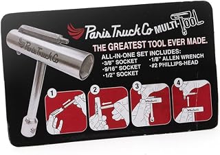 Paris Multi Skate Tool for Skateboards & Longboards - Durable Aluminum All-in-One with Deep Sockets