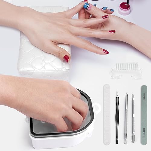 Miniatura 7 de Yokilly Cuenco de remojo de uñas, 2 cuencos de manicura remojables de gel, cuenco de acetona para uñas acrílicas, kit de removedor de polvo de