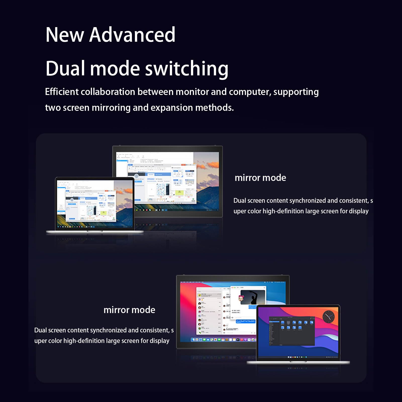 Schermo secondario portatile da 7 pollici 1280x800 per migliorare il multitasking e la produttività Monitor esterno di attività multiple