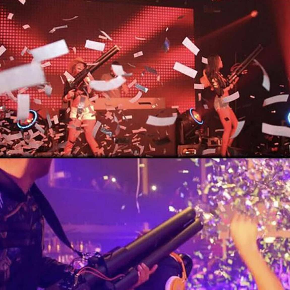 Máquina de cañón de confeti, máquina lanzadora de cañones de confeti, cañón de escenario, pistola de mano de 3 disparos, mini para Halloween, bodas, fiestas, discotecas, efectos de DJ