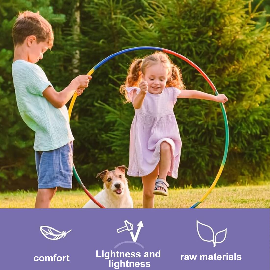 HAGNA Hula Hoop con Peso 8 Parti in Plastica Rimovibile con Corda per Saltare Ginnastica Danza Adulti