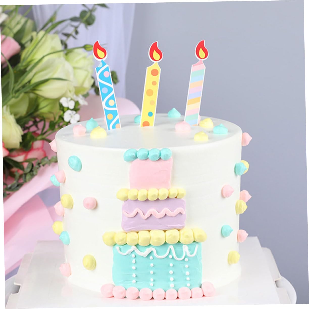 FAVOMOTO 40Pcs cake supplies cake insert decorate delicate Birthday Cake birthday party candle plug-in cake Insert card paper cup paper party supplies