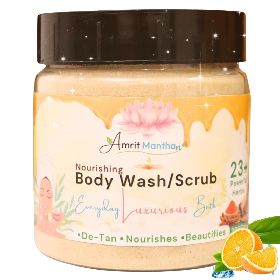 Ubtan Body Wash Scrub Powder | Ayurvedic Tan Removal & Dead Skin Exfoliator | Brightening Herbal Cleanser for Men & Women | 23+ Herbs | 300g Natural Formula-image-6