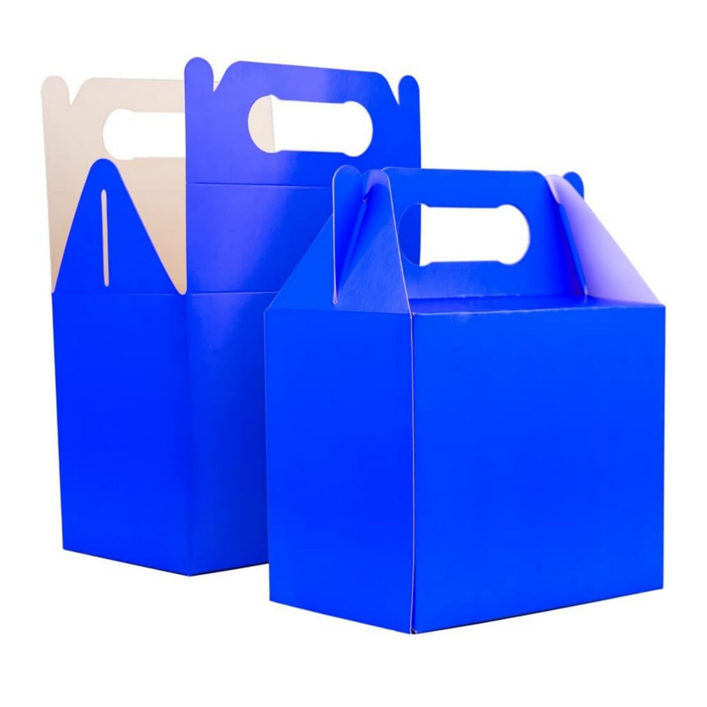 SHATCHI 20Pcs Blue Party Food Lunch Boxes Takeaway Containers 14x12x10 cm - Meal Treat, Candy, Cookie, Toys, Cake Packing for Kids Birthday, Wedding, Catering Events, Picnics Party Bags