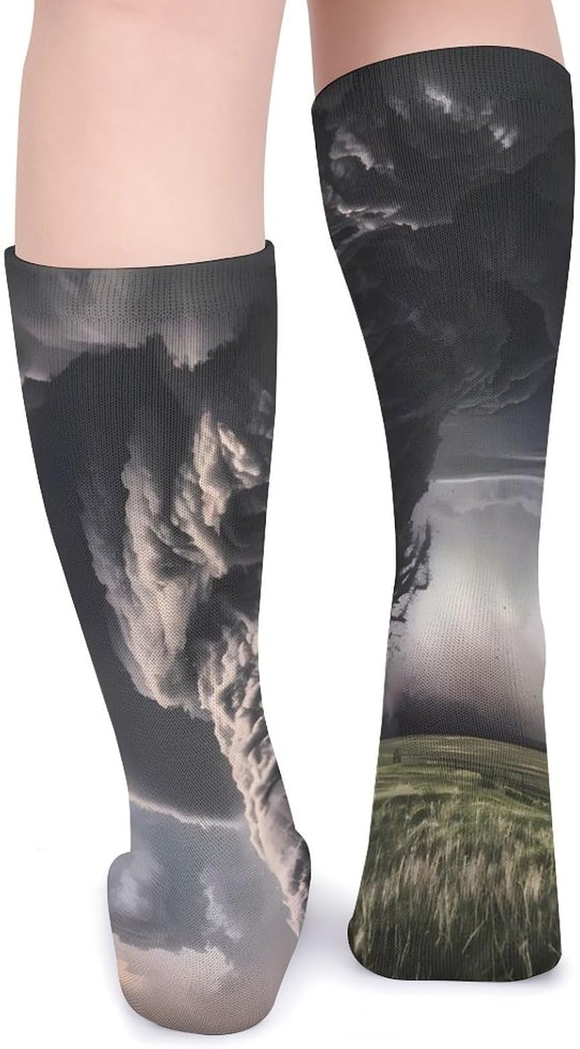 Powerful Tornado Knee High Socks Casual Long Stockings Over Calf Sock Tube for Women Men