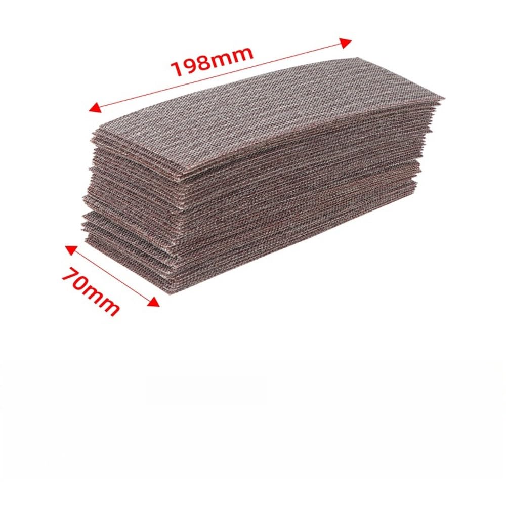 Discos de lijado de malla de papel de lija de 198x70 MM, gancho y bucle, sin polvo, antibloqueo, grano 80-600 para pulido de lijado en seco de madera, 20 piezas, 120