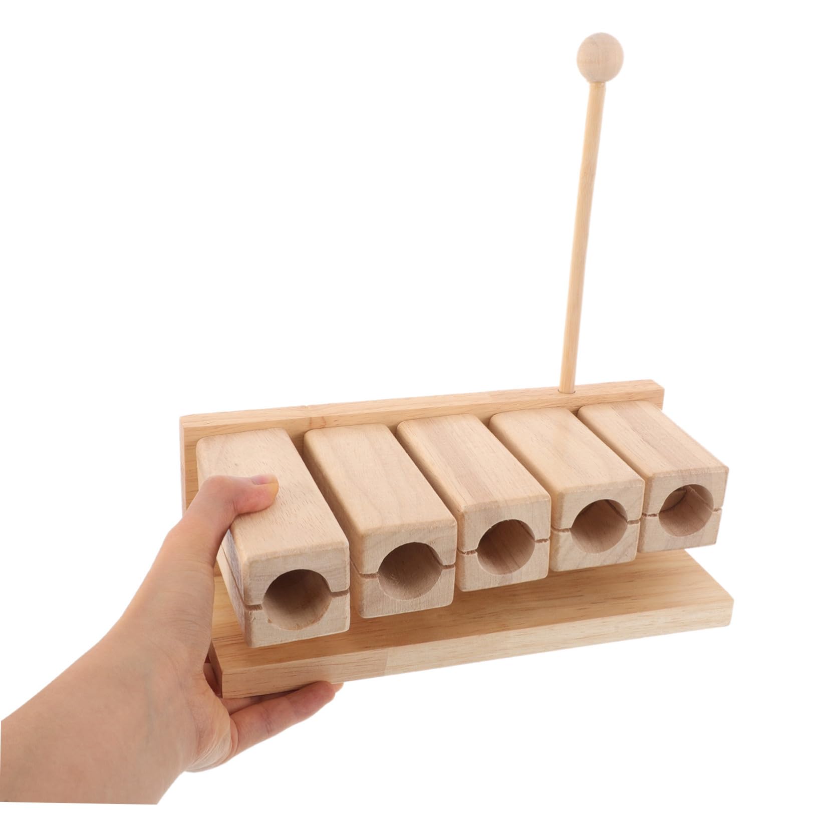 YARNOW Strumento Orff in Legno con Mazzuolo Blocco Ritmico Pentatonico Toni Percussione Musicale Sicura e Leggera per Apprendimento Interattivo Montessori