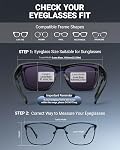 Meeloog Polarized Sunglasses Over Glasses for Men Women, Classic Rectangle Fitover Shades UV400 for Driving Fishing MST0091