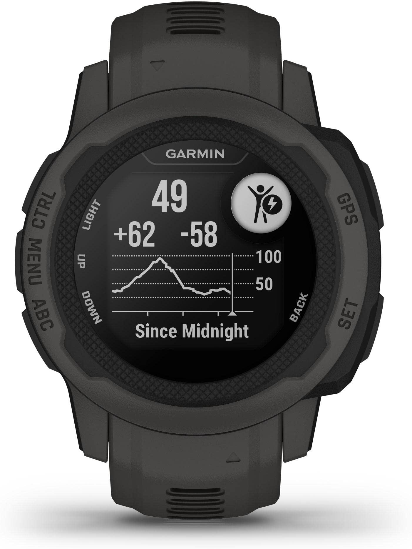 Garmin Instinct 2S, Smartwatch, 40mm, Rugged design, Autonomia 21 giorni, +30 app multisport, GPS, Cardio, SpO2, Activity Tracker 24/7, Connect IQ (Graphite)