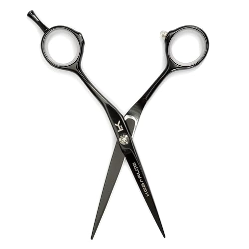 Miniatura 5 de Tijeras y tijeras de peluquería profesionales de cobalto negro japonés MUY SHARP (6 pulgadas)