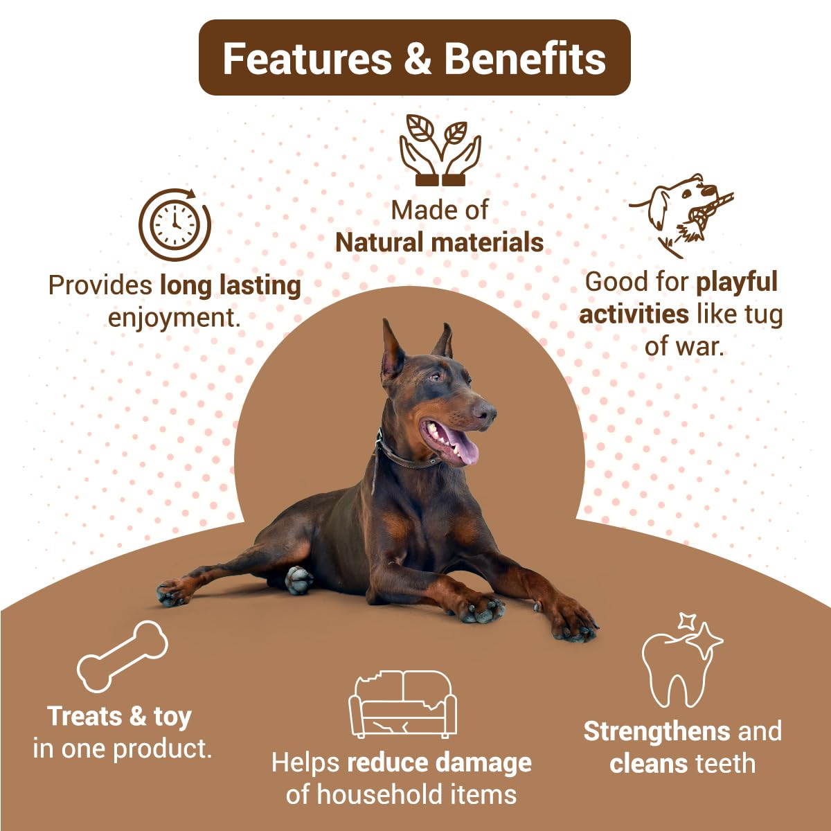 Bowlers Dog Treats Chewrope Marionette| for Giant Breeds | Made of Natural Material |Strengthens & Cleans Teeth | 2 in 1 Toy Plus Treats for bonding with Pets 1