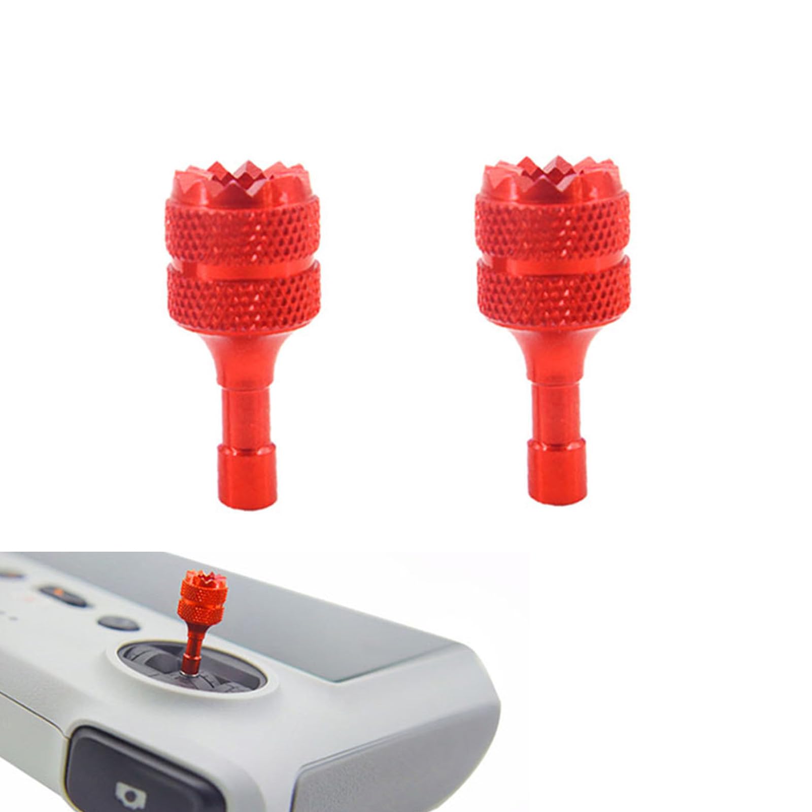 IJYHZKE RC/RC 2 Remote Controller Joystick for DJI Mini 4 Pro, Mini 3 Pro, Air 3, Mavic 3 Classic, Aluminum Alloy Thumb Sticks Ergonomic & Precise Control Replacement Accessories (Red)