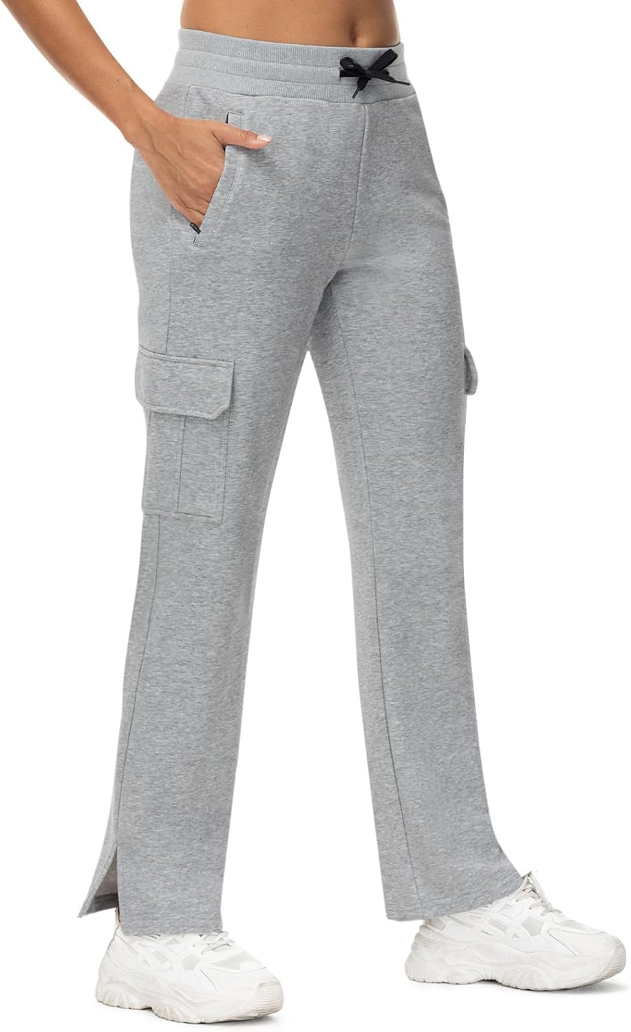 TBMPOY Women's Fleece Lined Jogger Pants Water Resistant Cargo Winter Hiking Sweatpants High Waisted Pockets Thermal Warm - Image 2