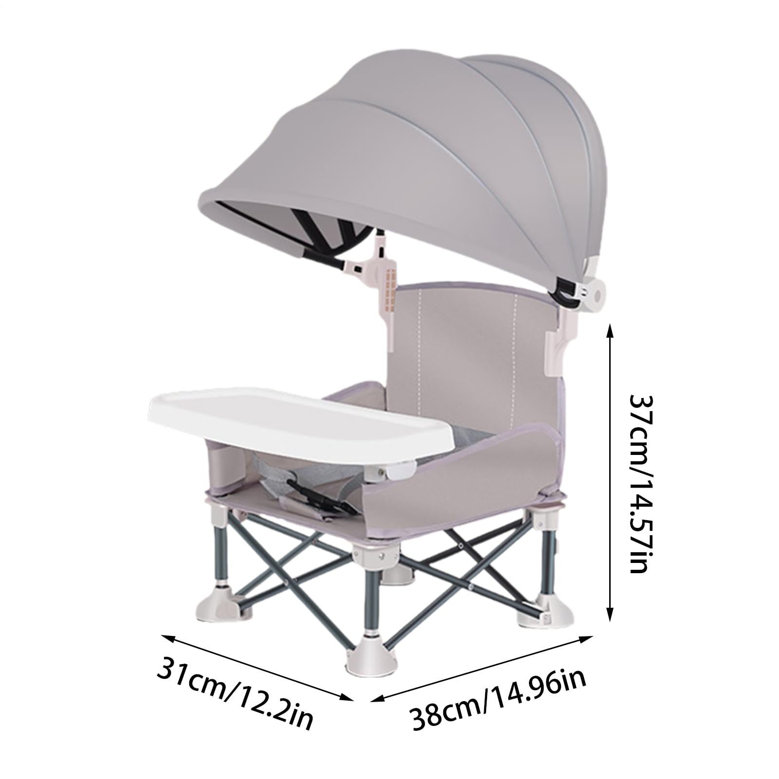 Seggiolino Da Pranzo Pieghevole Portatile Per Bambini,Seggiolino Esterno Per Bambini Con Vassoio Rimovibile - Seggiolino Pieghevole Con Protezione Solare Per Casa All'aperto Picnic Praia Giardino