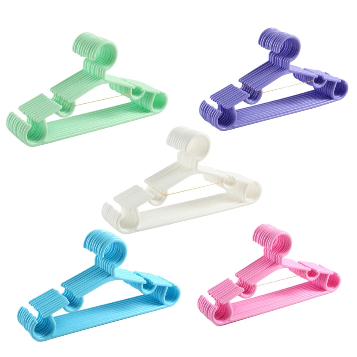Alipis Perchas Infantiles de Plástico para Ñiño y Niño, 50 Piezas, Resistentes y Estables, Ideales para Armario, Dormitorio y Guardería