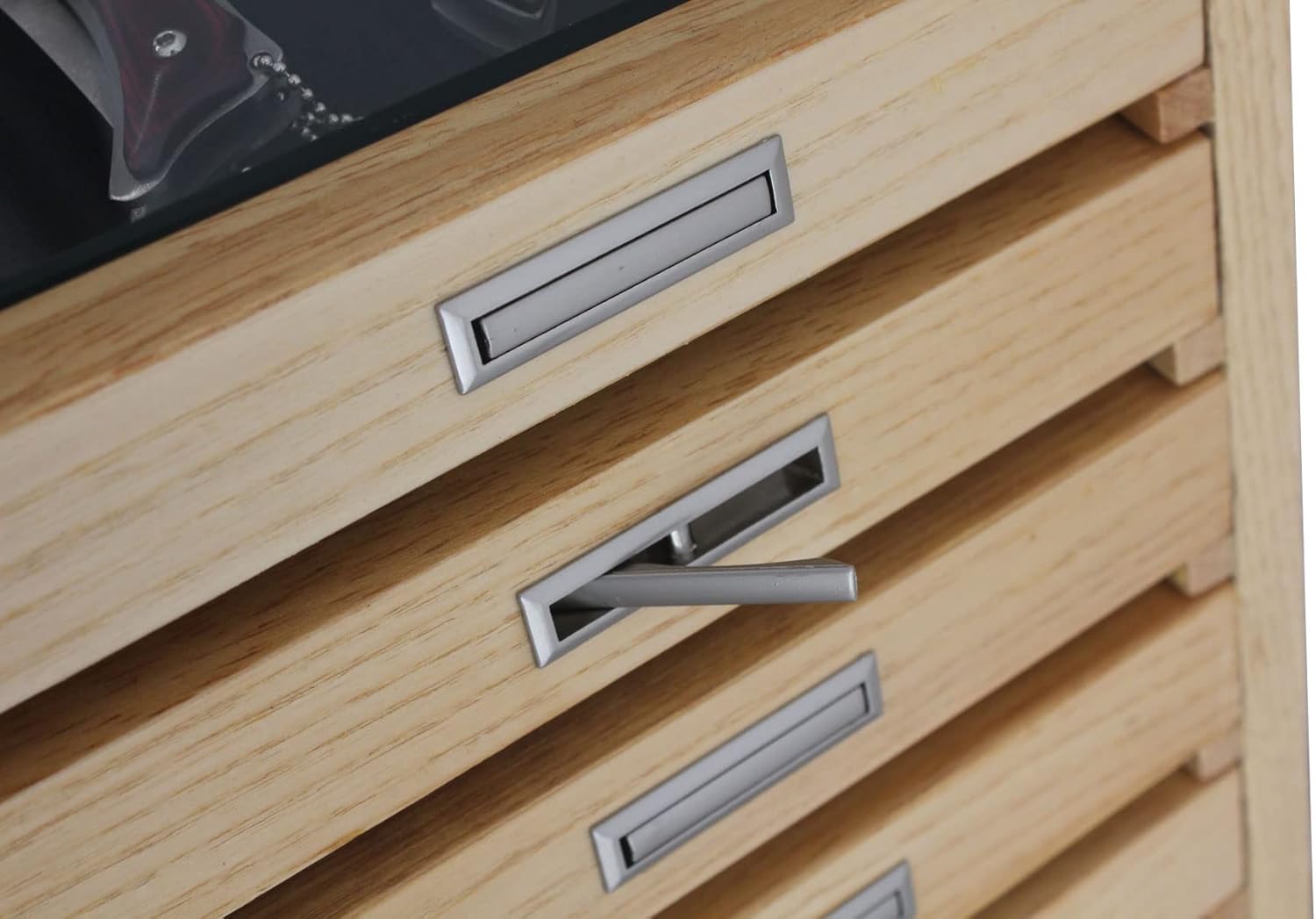Knife Storage/Display Case Holder Tool Storage Cabinet, with drawers (Natural Wood Color) : Home & Kitchen