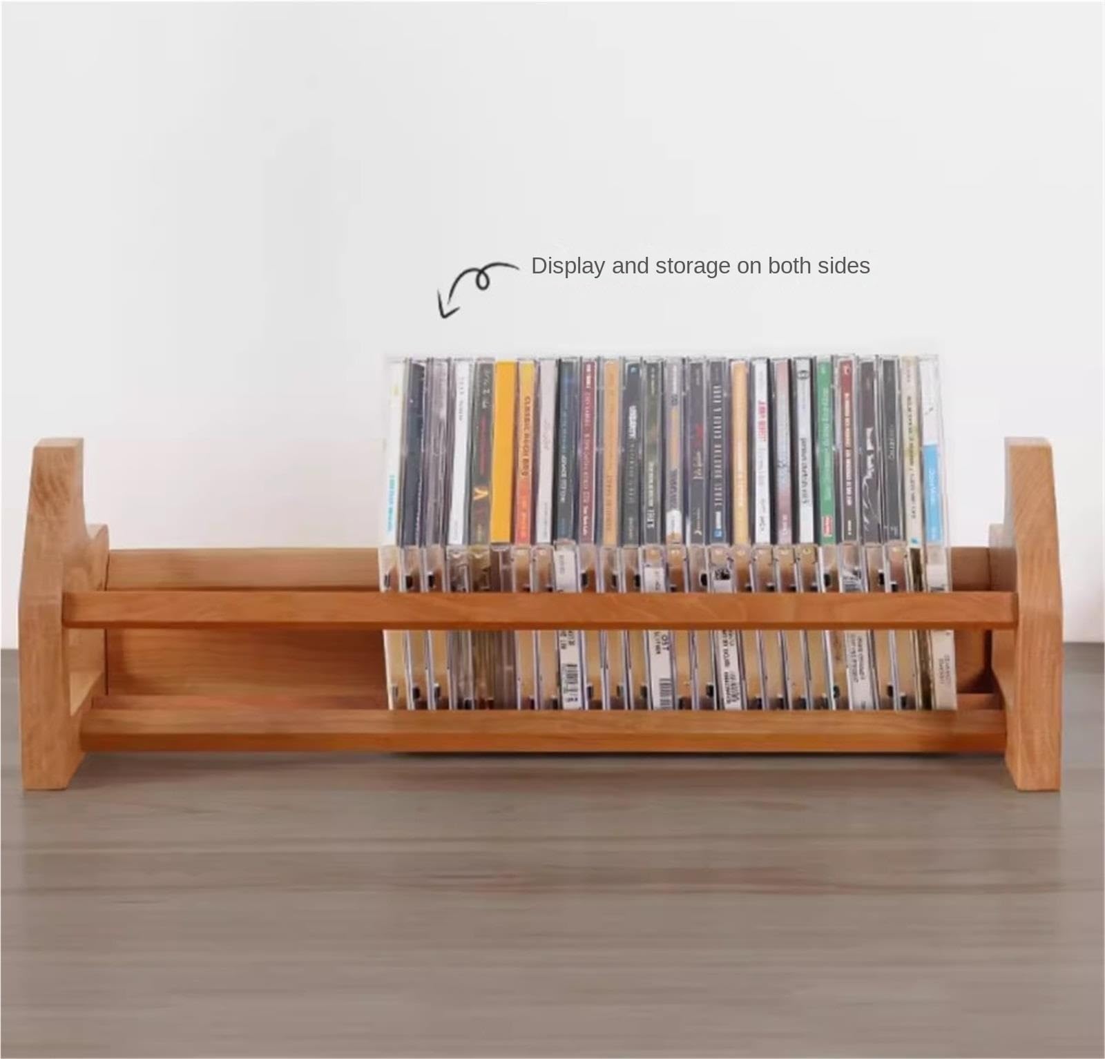 Soporte Vinilos Organizador De Escritorio con Soporte For CD De Madera, Ideal For Colecciones De Películas Y Videojuegos. Estante Almacenamiento(Bruin)